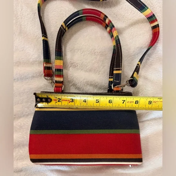 Kate Spade New York Multicolor Striped Hand Bag Shoulder Bag Small Preowned - Picture 2 of 8